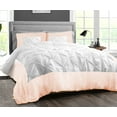 thumbnail image 1 of Dee's Collection Oversized Queen Comforter Dual Tone Half Pinch Peach Comforter with Pillowcases, 1 of 7