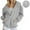 Grey, variant on TIANZEN Women Oversized Zip Up Hoodies Sweatshirts Clothes Teen Girl Fall Casual Drawstring Jackets With Pockets Jackets Polyester Warm Zip up Hoodie Women Curling Jacket