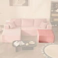 thumbnail image 1 of BIGSYY Cozy Square Ottoman, Comfortable Seating, No Assembly Required, Pink, 1 of 5