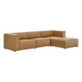 thumbnail image 2 of Modway Mingle Modern Faux Leather Sofa and Ottoman Set in Tan, 2 of 13