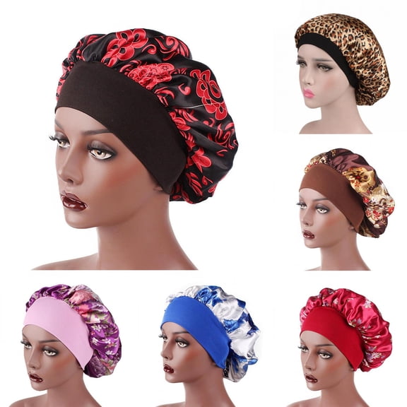 Sunjoy Tech Silk Satin Bonnets for Women Curly Hair Cover Sleep Cap Satin Night Caps for Sleeping Girls Large Silk Bonnet