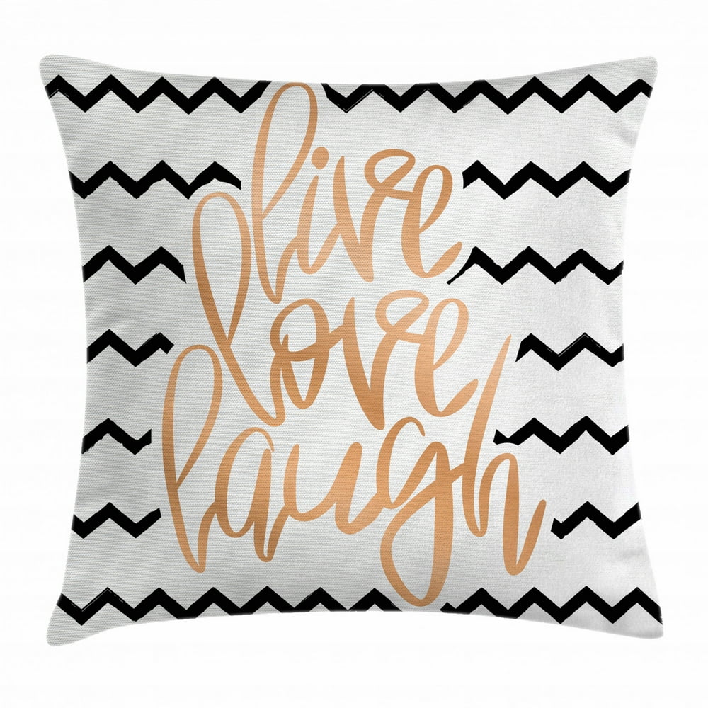 Live Laugh Love Decor Throw Pillow Cushion Cover, Motivational
