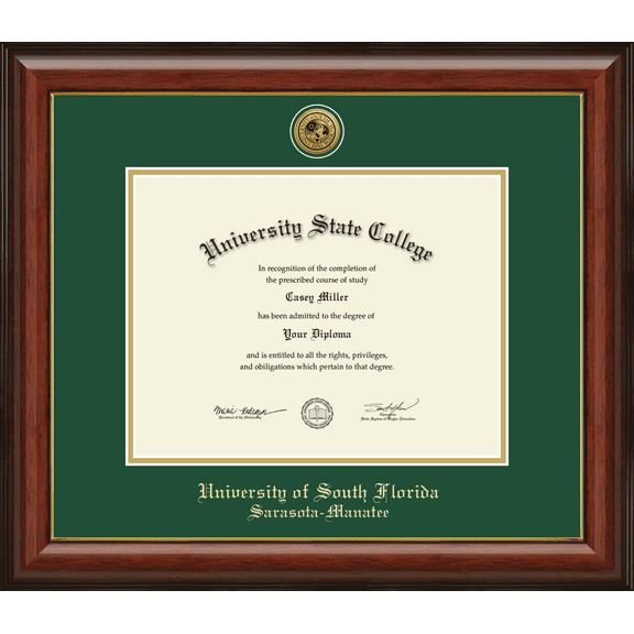 University of South Florida Diploma Frame, Document Size 11" x 8.5"