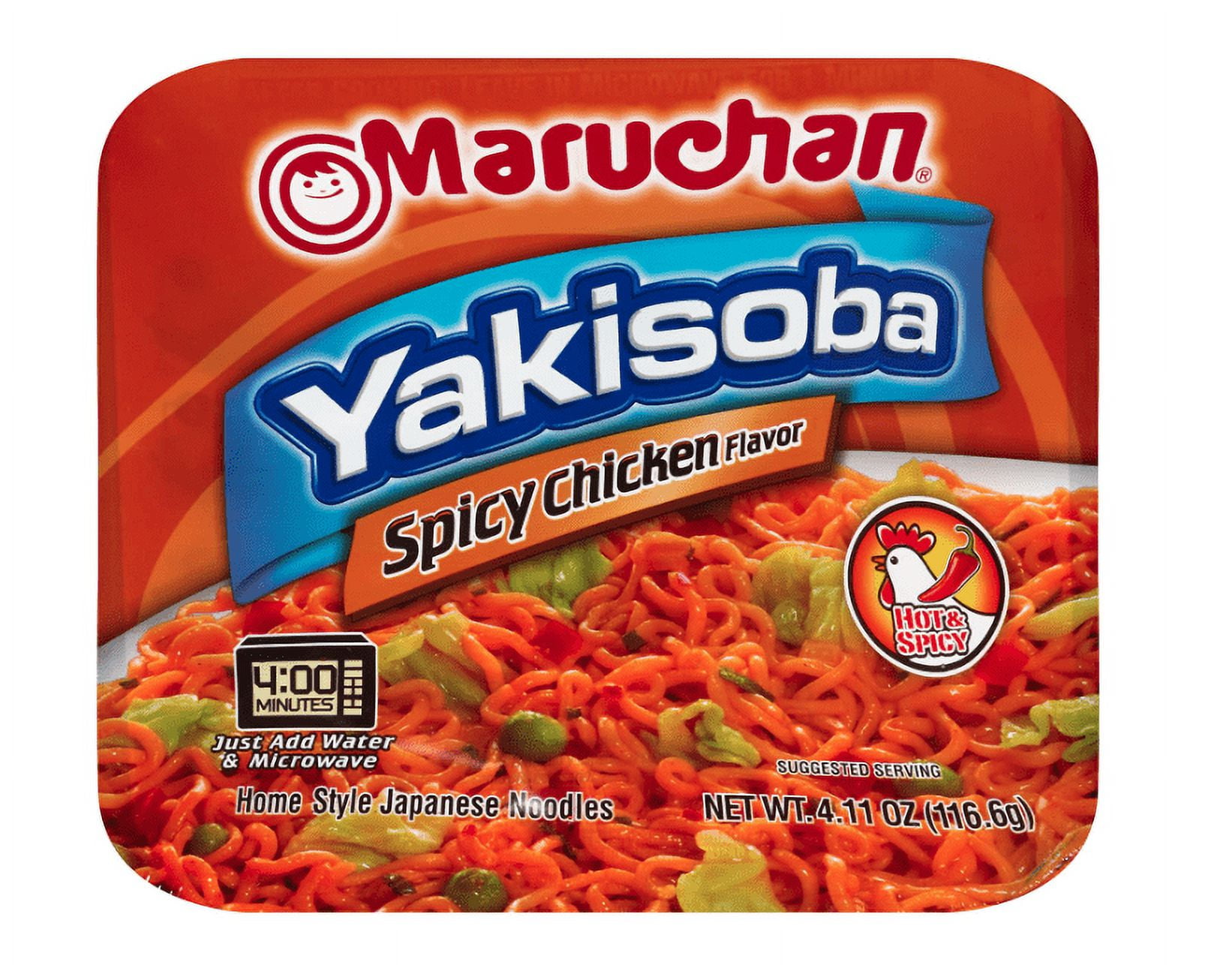 Maruchan Yakisoba Spicy Chicken Flavor, 4.11 Oz, Pack of 8