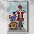 thumbnail image 2 of Christmas Mutts Christmas Chopper - Framed Gallery Wrapped Holiday Canvas - 17 x 25 - White Frame, 2 of 8