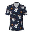 thumbnail image 2 of Daiia Panda Astronaut Pattern Men’s Polo Shirts,Solid Deck Shirt,Classic Fit, Breathable Cotton Polo for Casual and Sport Wear-Small, 2 of 7