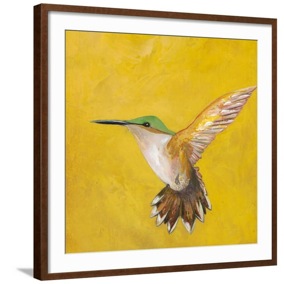Art.com Sweet Hummingbird II Art Print by Mehmet Altug, Brown Frame Wall Art, 29" x 29"
