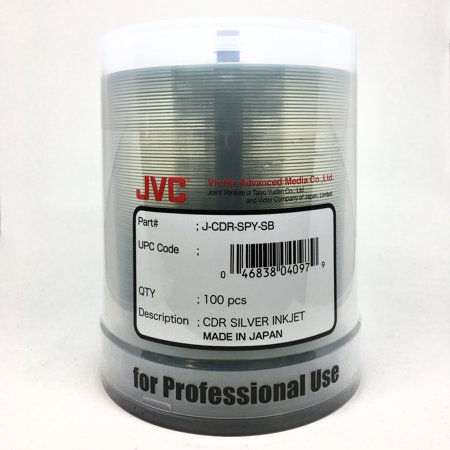 JVC-Taiyo Yuden CD-R 80 min/700 MB 48x, Full printable White, 100 stuks in ECO-pack
