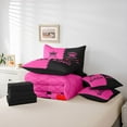 thumbnail image 6 of Homewish Queen And King 7-Piece Twin Bedding Sets,Princess Crown Bedding Comforter Set,Pink Black Sheet Sets For Girl Kids,Ultra Soft Home Decor Reversible, 6 of 8