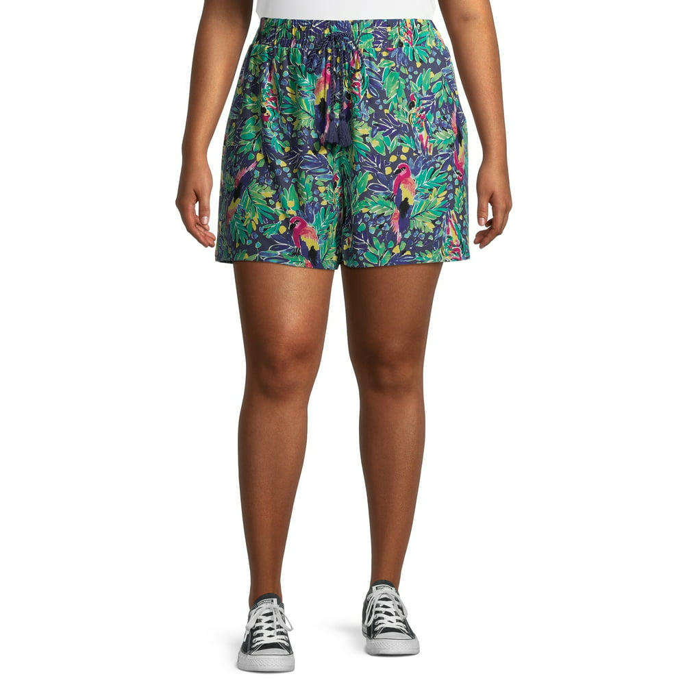 Terra & Sky - Terra & Sky Women's Plus Size Super Soft Shorts with ...