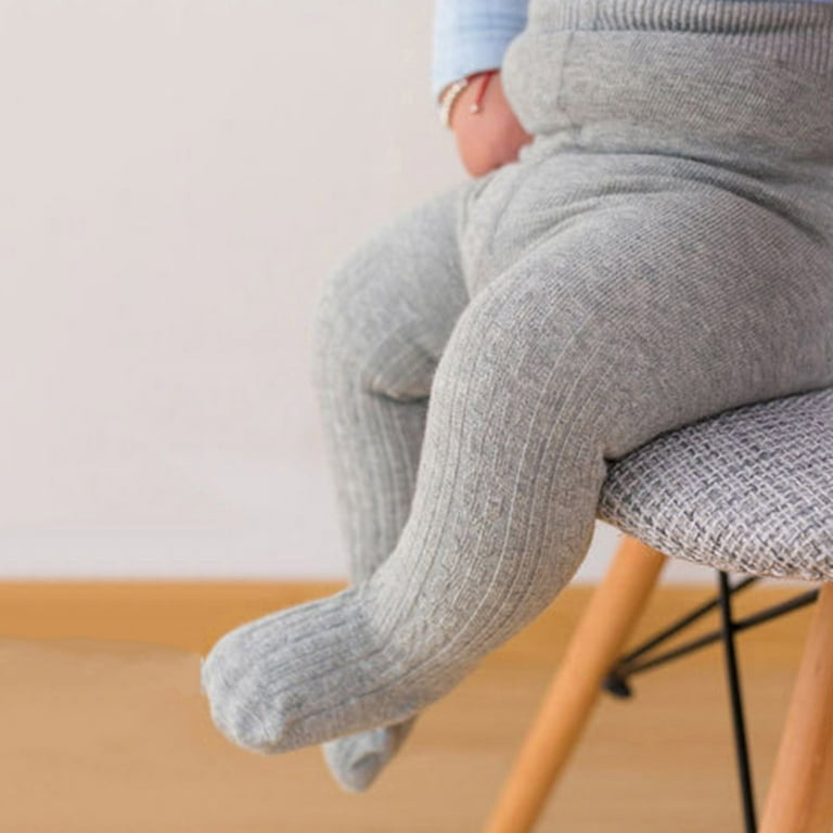 Baby Toddler Girls Boys Lined Cable Knit Tights Cotton Footed Leggings Pantyhose Stocking Pants 0 To 6Years