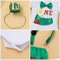 thumbnail image 6 of FYMNSI Baby Boy First Birthday Cake Smash Outfit Camping Theme Short Sleeve Romper+Diaper Cover Shorts+Y-Back Suspenders+Headband 4PCS Photo Shooting Clothes Green, 6 of 7