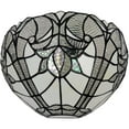 thumbnail image 3 of Amora Lighting  12 in. Wide Tiffany Style Floral Wall Sconce Lamp, White, 3 of 4