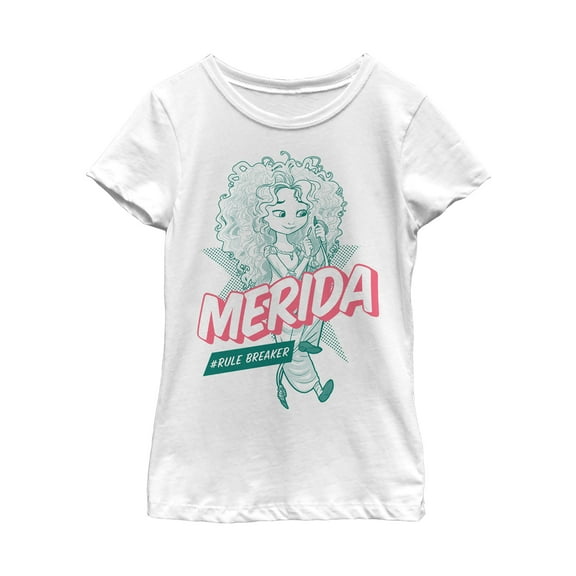 Girl's Brave Rule Breaker Pop Art Graphic Tee White Small