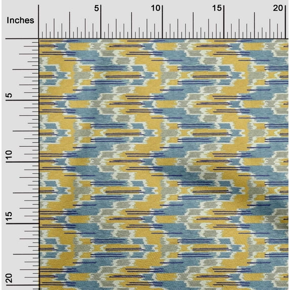 oneOone Polyester Lycra Fabric Chevron Kasuri Print Fabric By Yard 56 Inch Wide