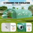 thumbnail image 4 of VEVOR Walk-in Tunnel Greenhouse, 29.5x9.8x6.6 ft Hoop House Greenhouse Tunnel, Peaked Roof Plant Hot House with Galvanized Steel Frame, Green PE Cover, Roll-up Zipper Door and 12 Windows for Outdoor, 4 of 9