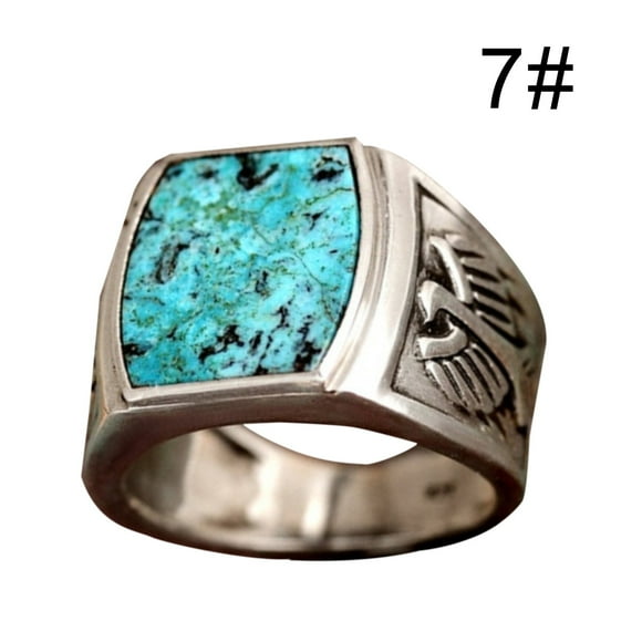 Turquoise Ring Lihuang Bohemia Carved Retro Fashion Jewelry for Men and Women - Stylish Accessory