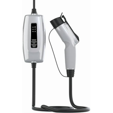 Schumacher Electric Level 1 Portable EV Charger with J1772 Connector, SEV1670, NEMA 5-15P Plug, 20-Foot charging cable, 12 Amps, 120 Volts, Gray, 1 Unit