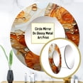 thumbnail image 3 of Designart "Encaustic VORTEXs I" Abstract Rund Mirror For Wall Decor - Large Orange Round Printed Mirror -Modern Round Living Room Mirror - 23" x 23", 3 of 6