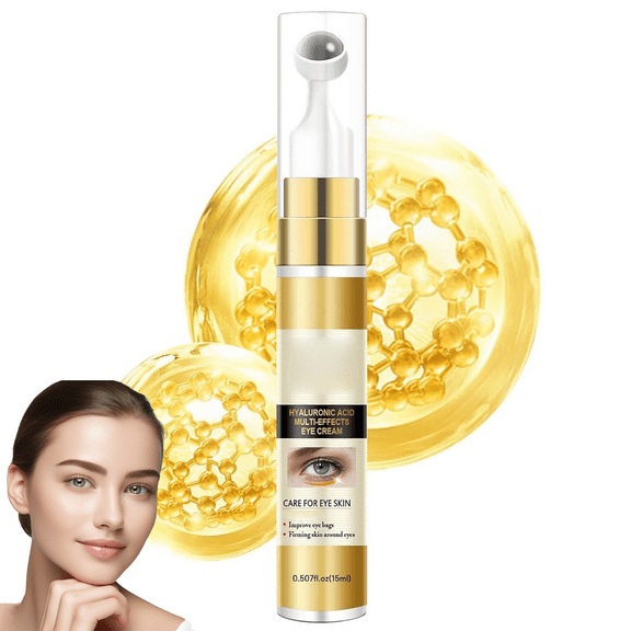 Hyaluronic Acid & Caffeine Extract Eye Serum, Eye Serum for Dark Circles and Puffiness, With 360° Eyes Roller Ball for Women & Men