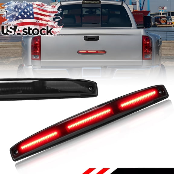 1Pcs Smoked Lens Rear Bumper Tailgate Tail Light 3rd Third Brake Light Light With Red LED For 2003 2004 2005 2006 Dodge RAM 2500 3500 Dually DRW(Dual Rear Wheel)