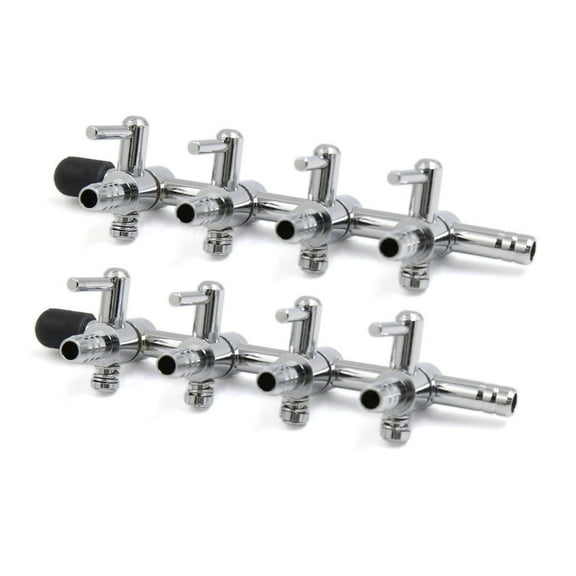 2pcs Stainless Steel 4 Way Air Flow Branch Outlet Control Valve for Aquarium