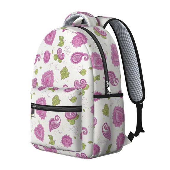 Pioneer Flower Floral Print Pattern Backpack for School, Cute School Bag with Adjustable Shoulder Straps and Padded Back, 15.3"x11"x7.1"
