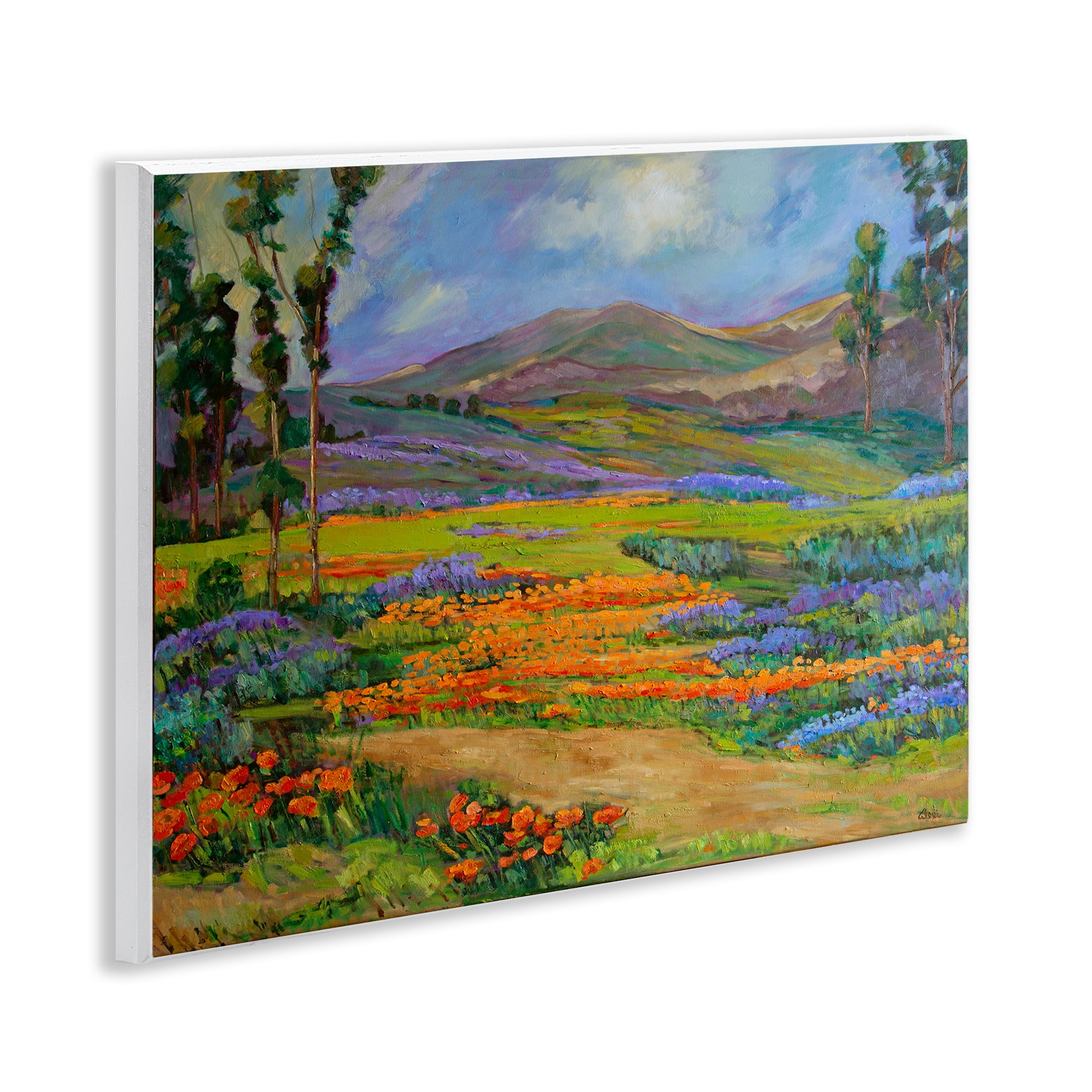 Stupell Industries Bountiful Meadow Landscape Landscape & Nature Painting Unframed Art Print Wall Art, 14 x 11