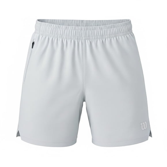 Short Deportivo Wilson para Hombre Run Zip Color Gris Claro Talla G