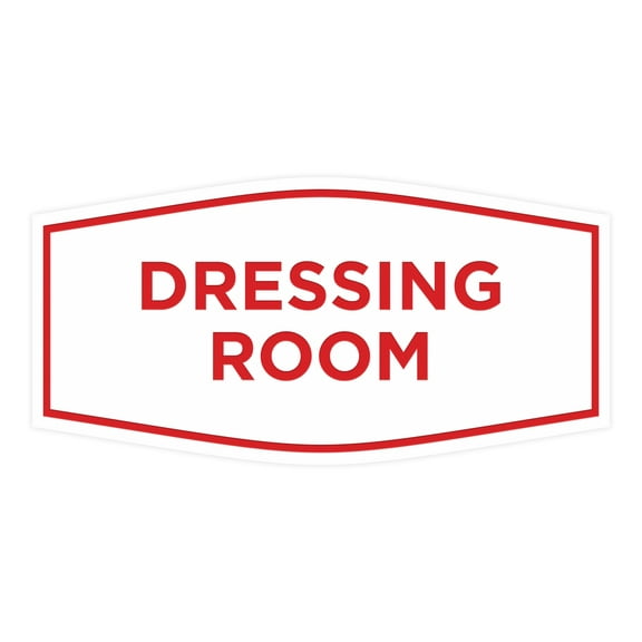 Signs ByLITA Fancy Dressing Room Sign (White/Red) - Large