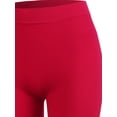 thumbnail image 4 of A2Y Women's Mid Length Fitness Workout Seamless Ribbed Biker Shorts Ruby LXL, 4 of 5