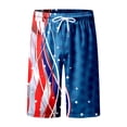 thumbnail image 4 of Wyzesi Cargo Shorts for Men 11 Inch Inseam Male Spring and Summer Independence Day Color Beach Pants Drawstring Elastic Waist Breathable Soft Short Daily Streetwear Tie Pocket Casual Shorts, 4 of 5