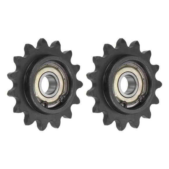 Uxcell 2Pack #35 Chain Idler Sprocket, 10mm Bore 3/8" Pitch 15 Tooth Sprocket Tensioner Carbon Steel