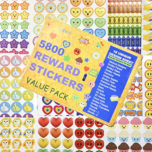 880X Star Stickers Labels Self Adhesive School Kids Teacher Reward DIY Craft 