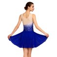 thumbnail image 3 of Xnihocha Womens Ice Skating Dress Rhinestone Mesh Sleeveless Dresses Ballet Lyrical Dance Dress Royal Blue S, 3 of 6