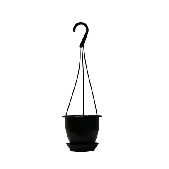 KOBA 4.5" Mini Hanging Basket with Saucer, Black, Qty. 10