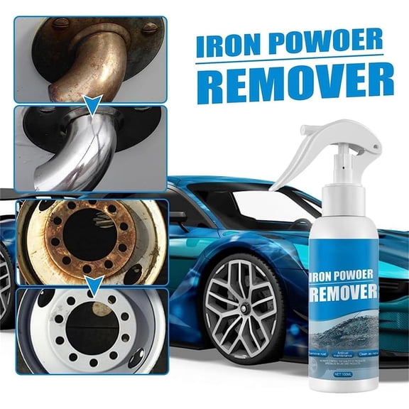 WKSCLPAI Car Iron Powder Remover, Multipurpose Rust Remover Spray, Suitable for all kinds of metals Surfaces, Free 1 Sponge Wipe and 1 Rag, Household Cleaners