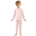 thumbnail image 3 of joogoo Rabbit Bows Flowers 2 Piece Long Sleeve Tee and Pants Cotton Pajama Set 8Y, 3 of 7