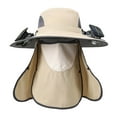 thumbnail image 2 of Sombrero de ventilador Jinwen para hombre y mujer con protección solar caqui, 2 of 8