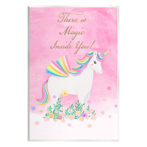 Stupell Industries Magic Inside You Unicorn Fairy Tales & Fantasy Painting Unframed Art Print Wall Art, 10 x 15