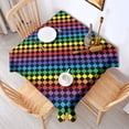 thumbnail image 2 of Colorful Rainbow Checkered Pattern Square Tablecloth,Waterproof Square Table Cover,Wipeable Spillproof Washable Table Cover for Home Kitchen Party Decor 42"X42"(107x107cm), 2 of 6