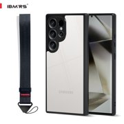 ( with wrist strap)IBMRS for Samsung Galaxy S25 Ultra Case,Hard Back Soft edgesTransparent matte Frosted Phone Case