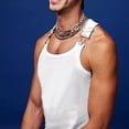 thumbnail image 5 of YLSDY Men's Ribbed Tank Top with Clip Suspenders, Retro Style Sleeveless Undershirt for Streetwear White Free Size, 5 of 6