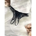 thumbnail image 2 of Braguitas transparentes con entrepierna abierta y bordado floral - Lencería y ropa interior sensual para mujer, 2 of 4