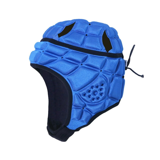QualitChoice Casque de Rugby pour Enfants, Doux et Rembourré, Protège-Chef de Jeu, Soccer, Rugby, S, Couvre-Chef, Noir Bleu m