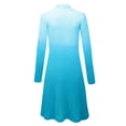 thumbnail image 3 of MBJ WSK1079 Womens Ombre Open Front Long Cardigan S AQUA, 3 of 3