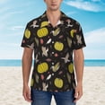 thumbnail image 2 of Fuzoiu yellow Pumpkin Corn Print Hawaiian Shirt for Men, Summer Beach Casual Short Sleeve Button Down Shirts, Men’s Beach Summer Shirts with Pocket,Large, 2 of 7