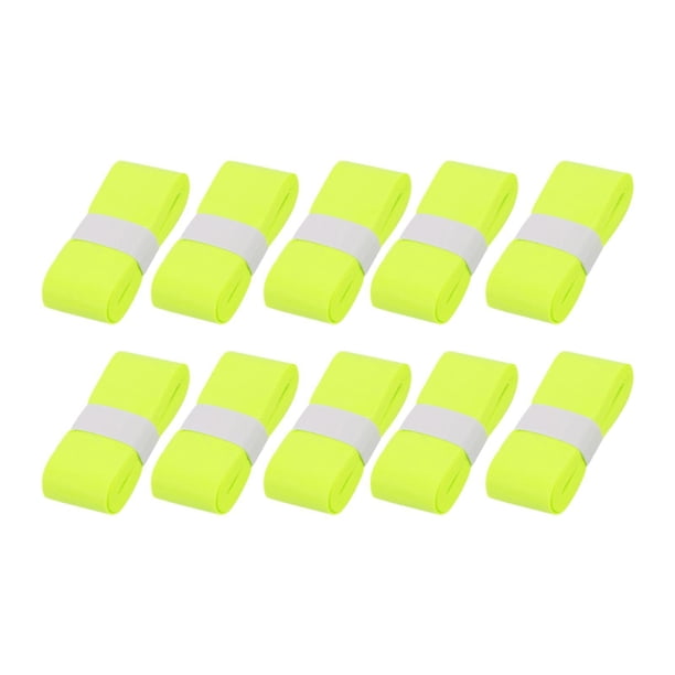 10 cintas de agarre para raqueta de bádminton, cinta para el mango, envoltura absorbente de sudor Amarillo