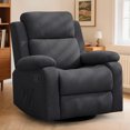 thumbnail image 1 of Korser Swivel Rocker Recliner Chair with Massage Linen for Living Room,Black, 1 of 7