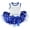 White/Blue Stars, variant on Petitebelle Rhinestones Candlestick Hanukkah Puppy Dog Dress (White/Blue Stars, Small)